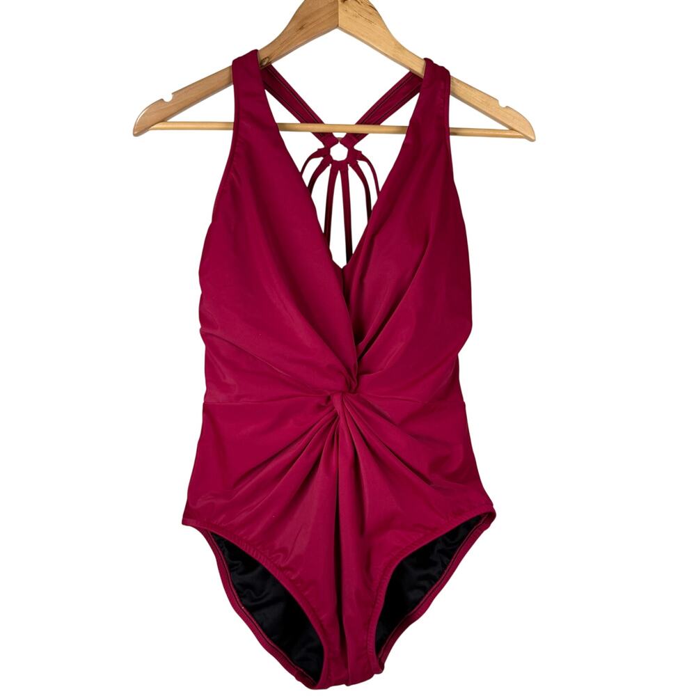 Magicsuit NWT Dark PINK Drew One Piece Swimsuit Size 10 Wireless Bra Strappy - Picture 3 of 14